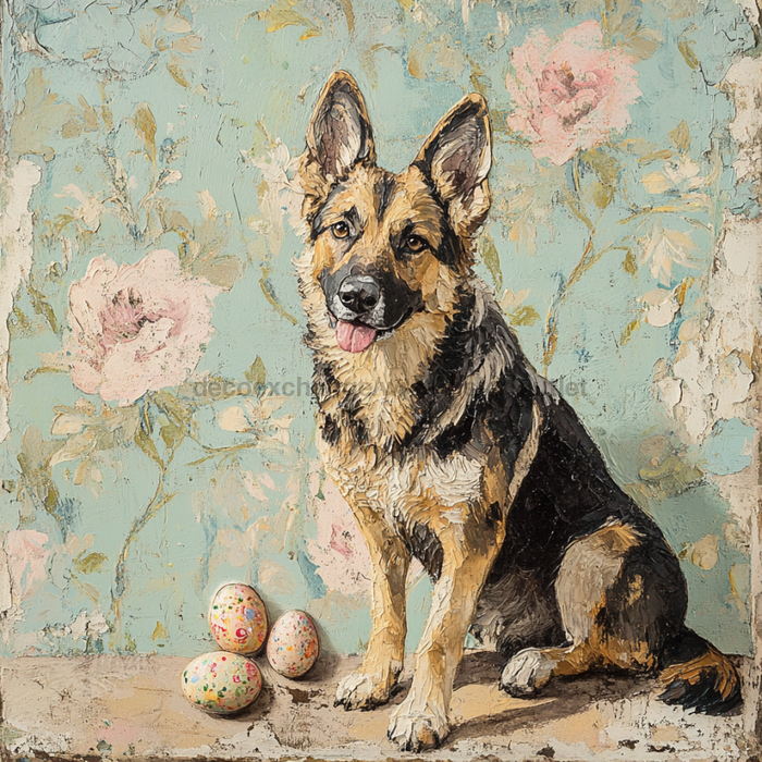 German Shephard Sign, Dog Sign, DCO-13506, Sign For Wreath, 10x10" Metal Sign