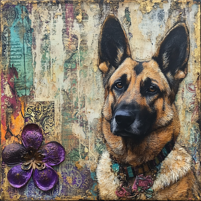 German Shephard Sign, Dog Sign, DCO-13510, Sign For Wreath, 10x10" Metal Sign