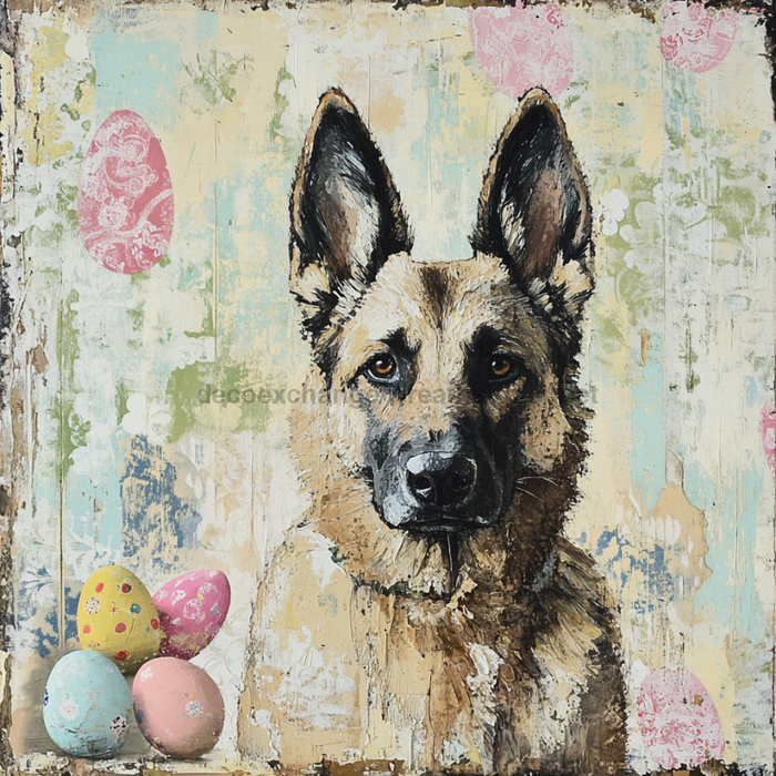 German Shephard Sign, Dog Sign, DCO-13517, Sign For Wreath, 10x10" Metal Sign