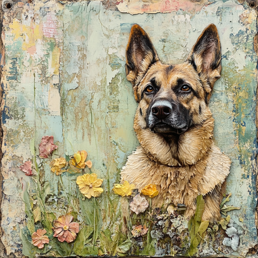 German Shephard Sign, Dog Sign, DCO-13518, Sign For Wreath, 10x10" Metal Sign