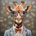 Giraffe With Glasses Sign Funny Animal Wall Art Dco-01177 For Wreath 10X10 Metal