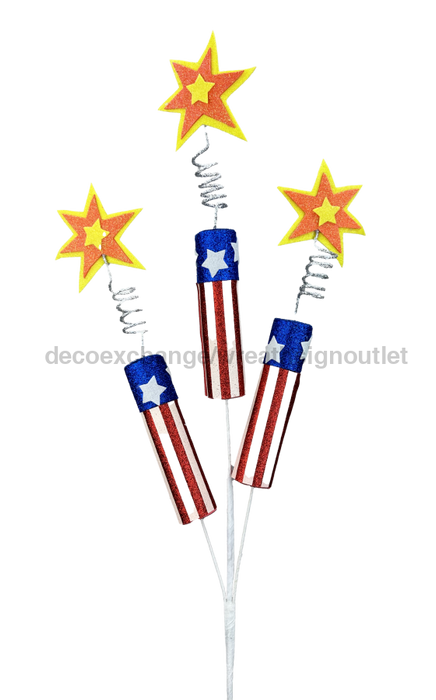 Glitter Fircracker Spray - 3 Stems - 28’’ 74241RWB Pick