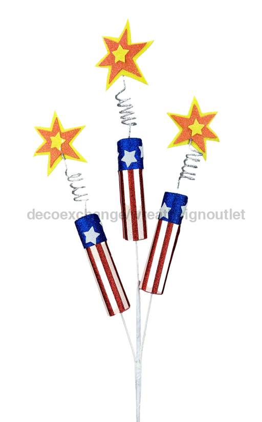 Glitter Fircracker Spray - 3 Stems - 28’’ 74241RWB Pick