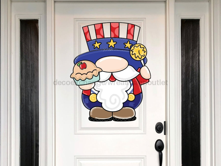 Gnome Sign Patriotic Wood Sign Door Hanger Decoe-W-122 22