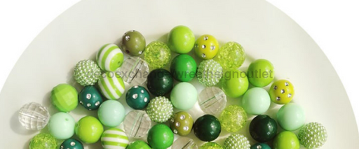 Green Bubble gum Bead Premium Mix, Bag of 100, DEI-009 - DecoExchange®