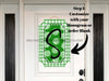 Green Last Name Initial Sign Welcome Custom Decoe-W-177-Dh For Wreath Round 22 Wood Cutout S Door