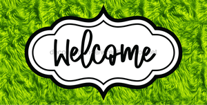 Green Welcome Sign Dco-00592 For Wreath 6X12 Metal 8X10