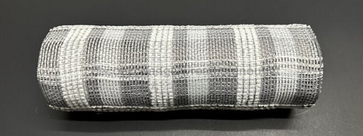 Grey-Wht Fuzz Plaid Mesh 10’X10Y Xb235810-51