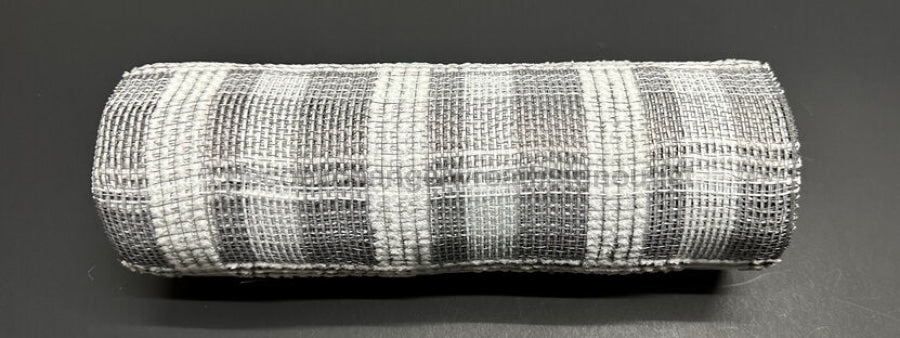 Grey-Wht Fuzz Plaid Mesh 10’X10Y Xb235810-51