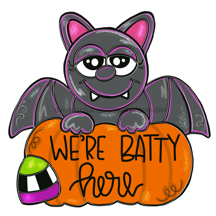 Halloween Bat Wood Wreath Sign Mj-W-00028 14’