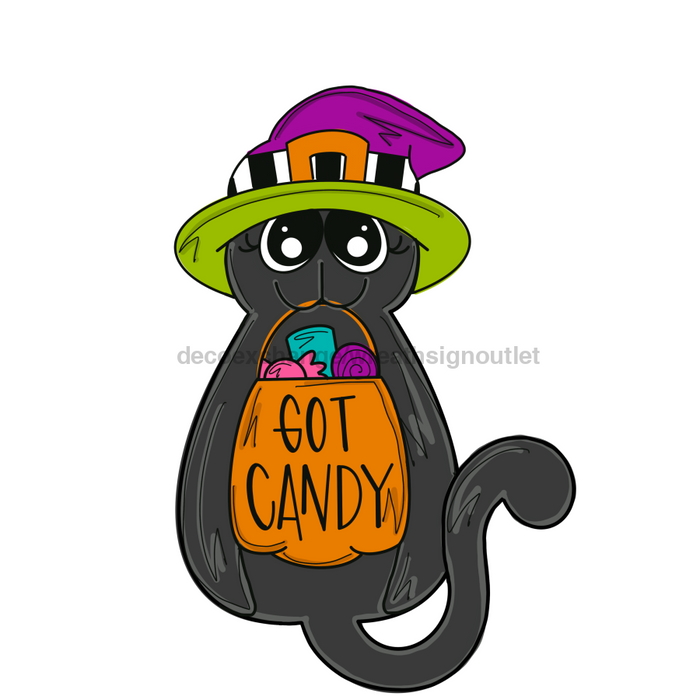 Halloween Cat Door Hanger Mj-W-00036 22’ Wood