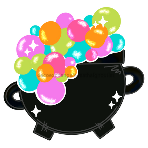 Halloween Cauldron Door Hanger Mj-W-00078-Dh 22’ Wood