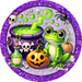 Halloween Frog Sign, DECOE-5278-D, Sign For Wreath, 10" Wood Sign