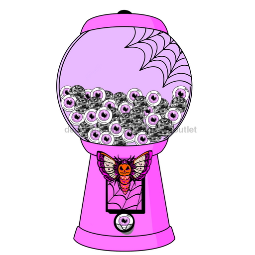 Halloween Gumball Machine, wood sign, DECOE-W-904804-DH, 22" Door Hanger