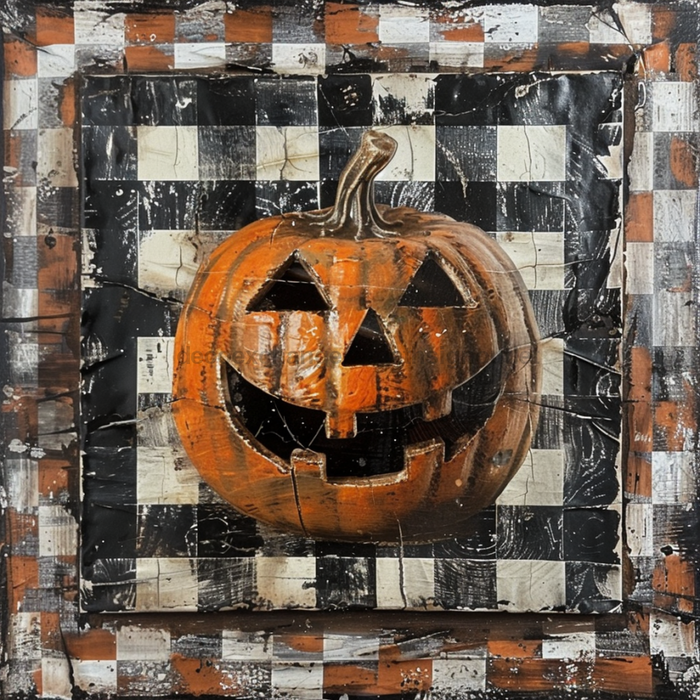 Halloween Pumpkin Sign, DCO-102570, Sign For Wreath, 10x10in Metal Sign