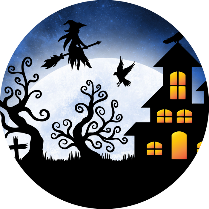 Halloween Scene Flower Center, DECOE-FC-0062, 6" metal Flower Center - DecoExchange®