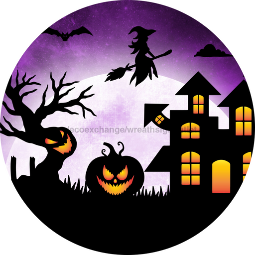 Halloween Scene Flower Center, DECOE-FC-0064, 6" metal Flower Center - DecoExchange®