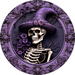 Halloween Sign 3D Skeleton Decoe-4615 Door Hanger 18 Wood Round