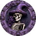 Halloween Sign 3D Skeleton Decoe-4615 For Wreath 10 Round Metal