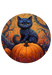 Halloween Sign Cat Decoe-4617 For Wreath 10 Round Metal