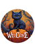 Halloween Sign Cat Decoe-4618 For Wreath 10 Round Metal