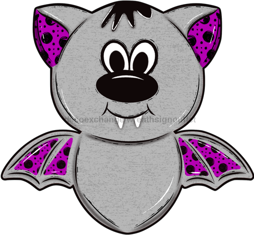 Halloween Sign, Gray Boy Bat Sign, Halloween wood sign, DECOE-W-90088, 22" Door Hanger - DecoExchange®
