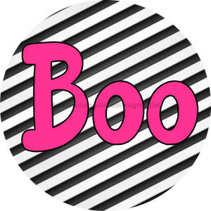 Halloween Sign Simple Boo Decoe-4497 Door Hanger 18 Wood Round