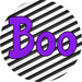 Halloween Sign Simple Boo Decoe-4498 Door Hanger 18 Wood Round