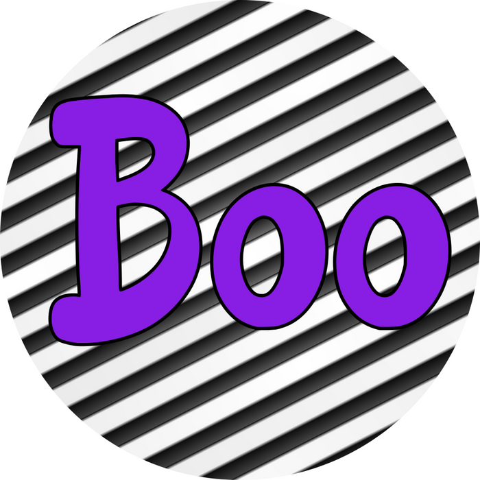 Halloween Sign Simple Boo Decoe-4498 For Wreath 10 Round Metal