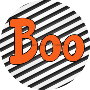 Halloween Sign Simple Boo Decoe-4499 Door Hanger 18 Wood Round