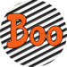 Halloween Sign Simple Boo Decoe-4499 Door Hanger 18 Wood Round