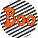 Halloween Sign Simple Boo Decoe-4499 Door Hanger 18 Wood Round