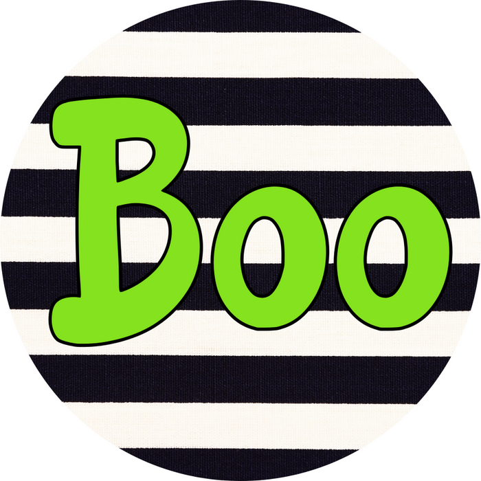 Halloween Sign Simple Boo Decoe-4500 Door Hanger 18 Wood Round