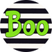 Halloween Sign Simple Boo Decoe-4500 Door Hanger 18 Wood Round
