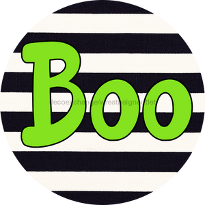 Halloween Sign Simple Boo Decoe-4500 Wreath 12 Metal Round