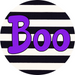 Halloween Sign Simple Boo Decoe-4501 Door Hanger 18 Wood Round