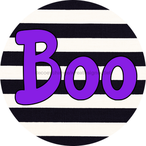 Halloween Sign Simple Boo Decoe-4501 Wreath 8 Metal Round