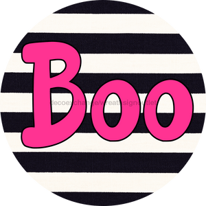 Halloween Sign Simple Boo Decoe-4502 Wreath 12 Metal Round