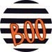 Halloween Sign Simple Boo Decoe-4504 Door Hanger 18 Wood Round