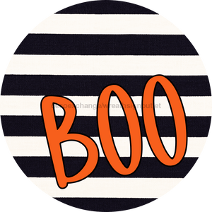 Halloween Sign Simple Boo Decoe-4504 For Wreath 10 Round Metal