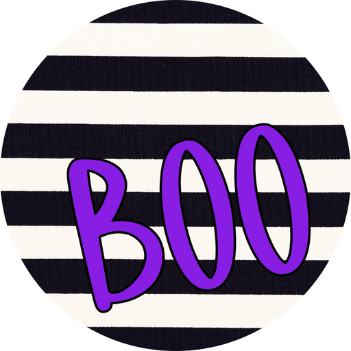 Halloween Sign Simple Boo Decoe-4505 For Wreath 10 Round Metal