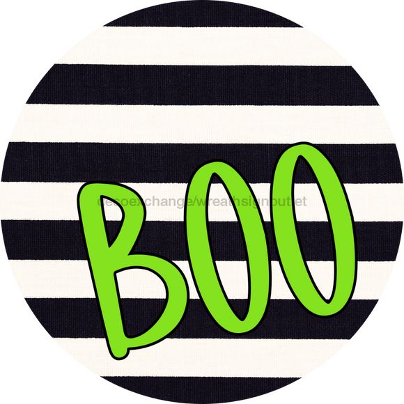 Halloween Sign Simple Boo Decoe-4506 Wreath 12 Metal Round