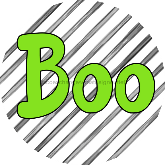 Halloween Sign Simple Boo Decoe-4508 Wreath 12 Metal Round