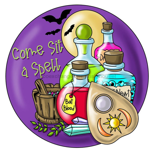 Halloween Sign, Sit A Spell, Halloween Potions, wood sign, PCD-W-015 - DecoExchange®