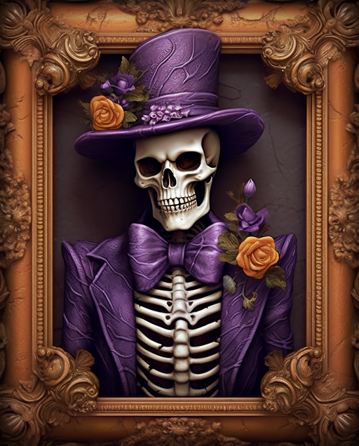 Halloween Sign, Skeleton Sign, DECOE-4630, Sign For Wreath, 8x10" Metal Sign - DecoExchange®