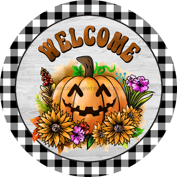 Halloween Sign, Halloween Welcome Sign, DECOE-4643, Sign For Wreath, 10