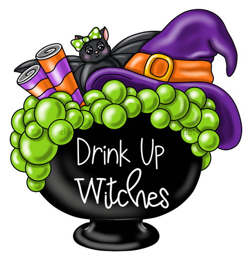 Halloween Sign, Witch Sign, Funny Halloween Sign, Drink Up Witches, wood sign, PCD-W-043 - DecoExchange®