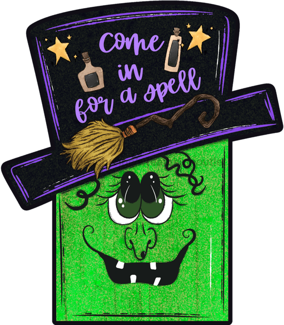 Halloween Sign, Halloween Witch wood sign, DECOE-W-90081, 22