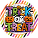 Halloween Trick or Treat Sign Sign, DECOE-5267-D, Sign For Wreath, 10" Wood Sign