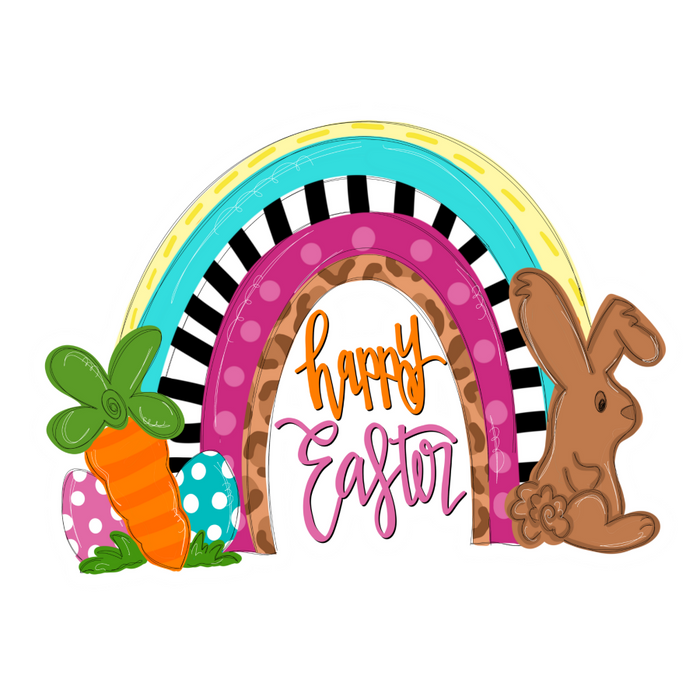 Happy Easter Door Hanger Bunny Wood Sign Decoe-W-541 22